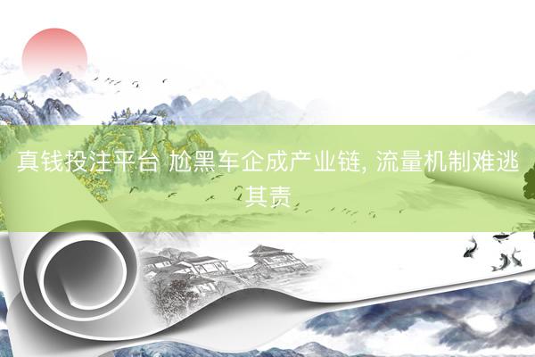 真钱投注平台 尬黑车企成产业链, 流量机制难逃其责